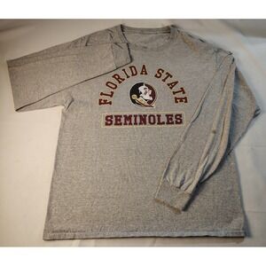 Florida State Seminoles FSU Long Sleeve Graphic T-Shirt Heather Gray Mens Large